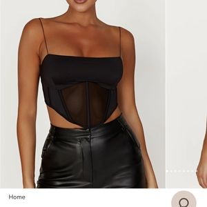 MESHKI JADA 
Mesh Corset Bustier - Black (S)